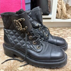Chanel combat boots
